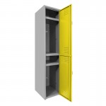 Locker metálico dual grande - 2 puertas amarillo